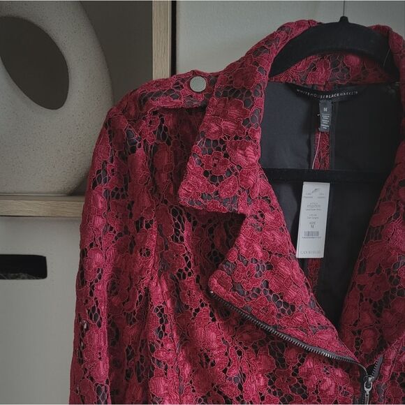 NWT❤️WHBM Lace Moto Jacket size M - Picture 9 of 15